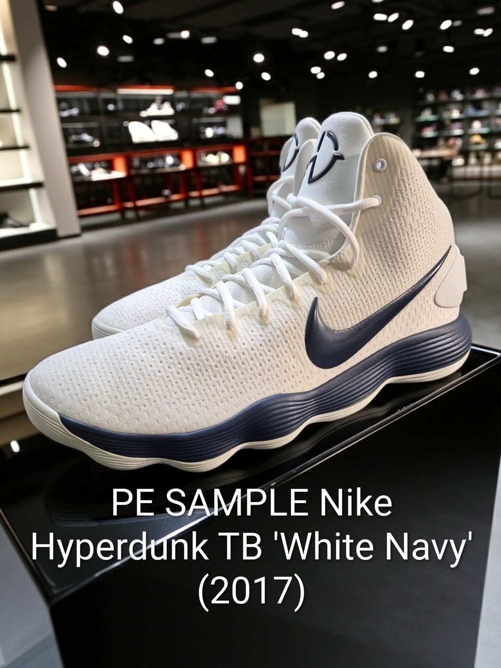 SAMPLE Nike Hyperdunk TB 'White Navy' (2017) Mens 15.5 Worn Once